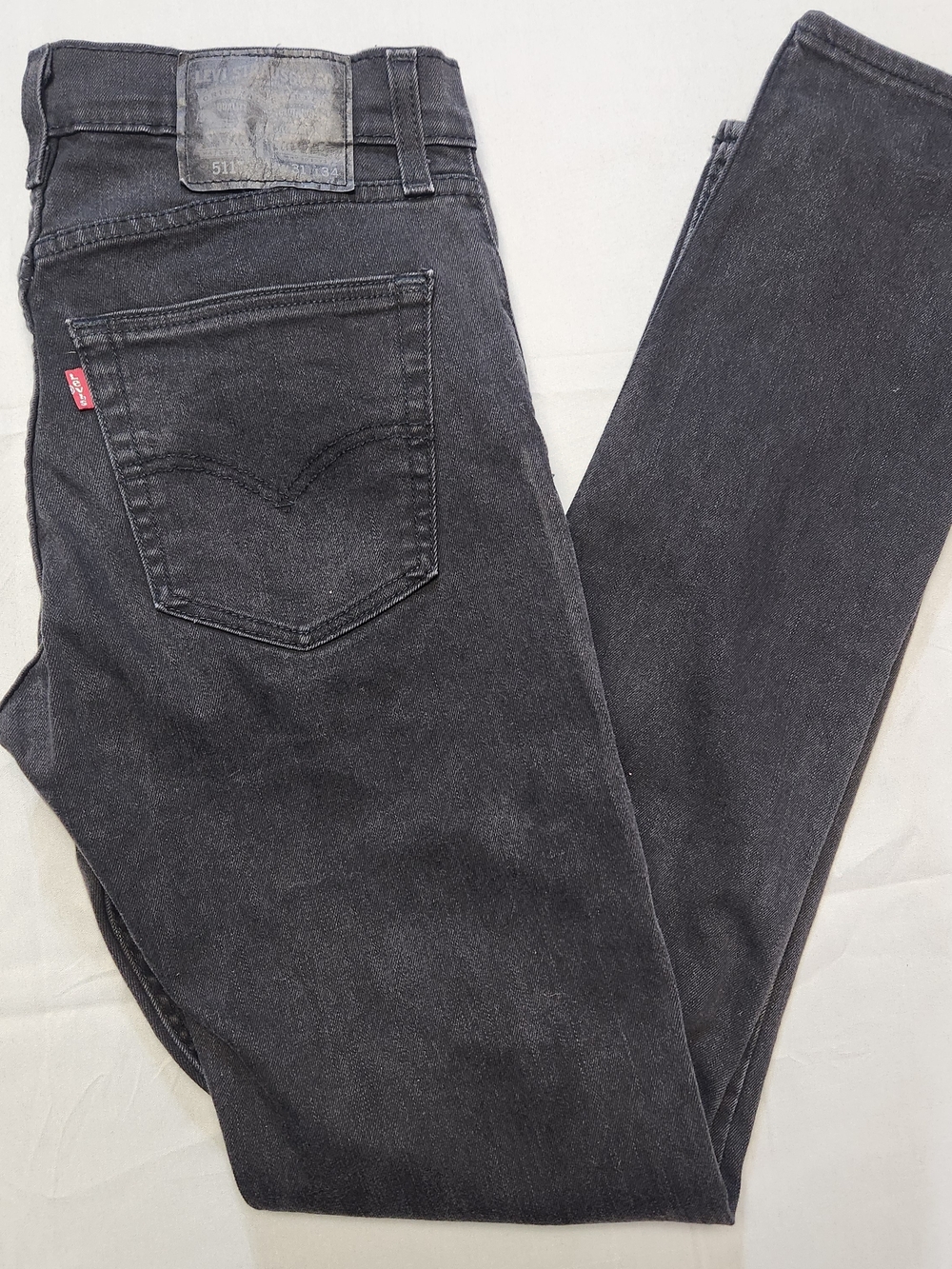 Levi's 511 Jeans Mens 31x34 Slim Fit Black Skinny Cotton Blend Stretch EUC
